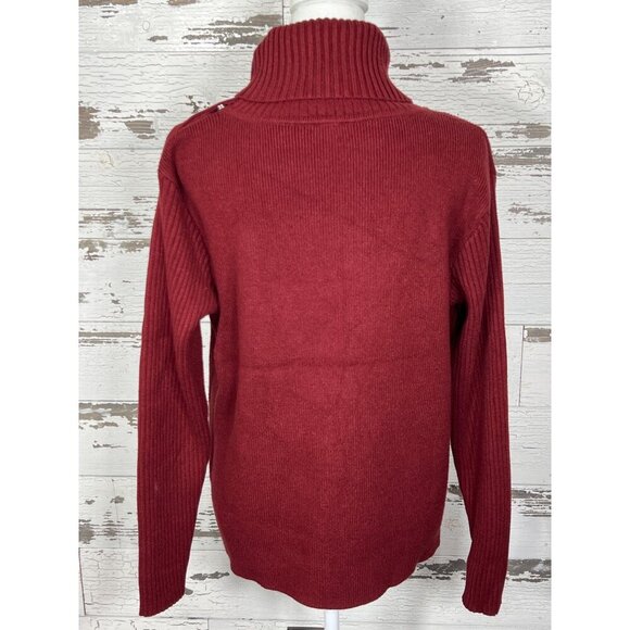 CABI Pushover Pullover Turtleneck Sweater in Firebrick Red Sz M #4287 EUC - Picture 4 of 5